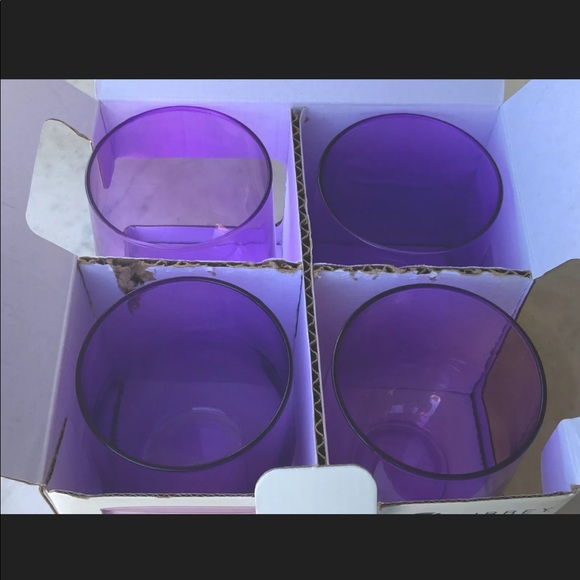 LIBBEY STEMLESS WINE & DINE GLASSES PURPLE NEW SET OF 4 - Picture 6 of 6